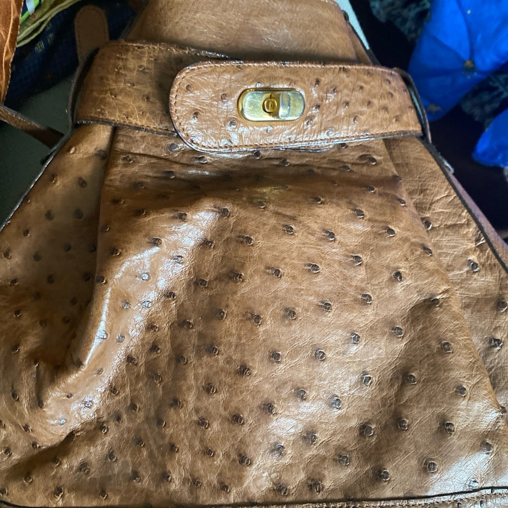 Vintage Ostrich style Bucket Bag - Picture 7 of 8